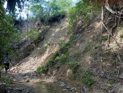 Tebing Sering Longsong warga desa tagangser Laok khawatir Rumahnya Tergerus