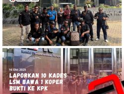 Laporkan Korupsi Berjemaah 100 Kades di Lamongan, LSM HJM Bawa 1 Koper Bukti Ke KPK