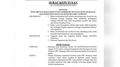 Umar Farouq Dicopot, DPP MADAS Bekukan DPC Sampang: Pelanggaran AD/ART Jadi Alasan Utama