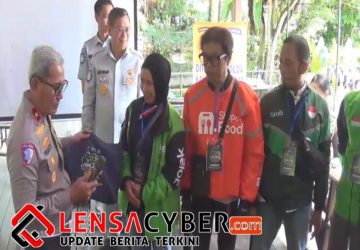 Bangun Sinergitas, Korlantas Polri Gelar Polantas Menyapa Ojol di Pontianak