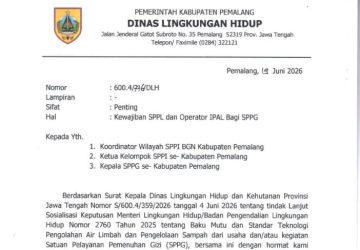 DLH Pemalang Beri Tenggat SPPG: Wajib Miliki SPPL dan Operator IPAL Bersertifikat Maksimal 15 Juli 2026