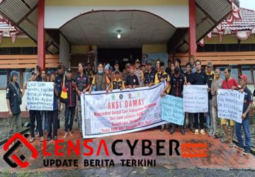 Buntut Penyegelan SPBU Mafia BBM, Koalisi Ormas dan Warga Sungai Laur Gelar Aksi Damai