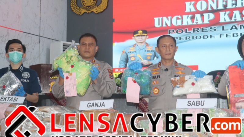 Polres Lampung Selatan Bongkar 17 Kasus Narkoba, Sabu 179,5 Kg Disita, 948 Ribu Nyawa Terselamatkan