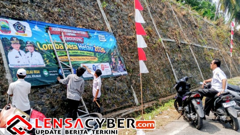 ‎Pemdes Bakauheni Pasang Baleho Lomba Desa Helau, Wujudkan Semangat Menuju Desa Hijau, Elok, Lestari, Aman dan Unggul