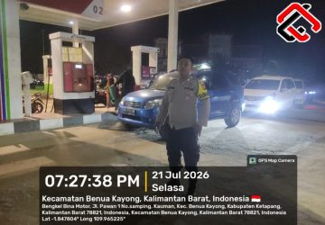 Polsek Benua Kayong Polres Ketapang Lakukan Pengamanan SPBU, Antisipasi Pengisian BBM Berulang