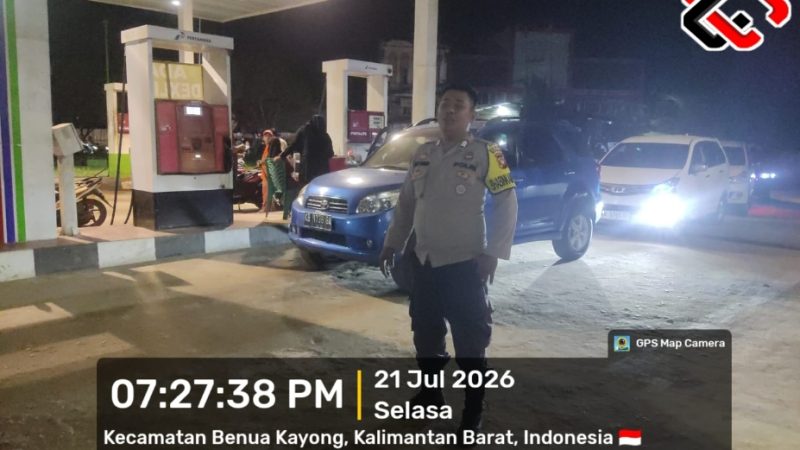 Polsek Benua Kayong Polres Ketapang Lakukan Pengamanan SPBU, Antisipasi Pengisian BBM Berulang