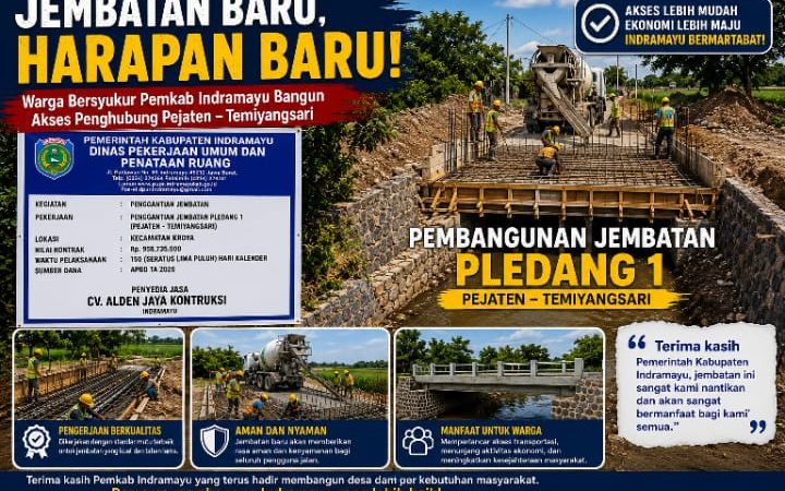 Jembatan Baru, Harapan Baru! Warga Bersyukur Pemkab Indramayu Bangun Akses Penghubung Pejaten – Temiyangsari