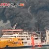 ‎Kapal Ferry KMP Batumandi Terbakar Saat Hendak Sandar di Pelabuhan Merak, Penumpang Dibuat Cemas! ‎