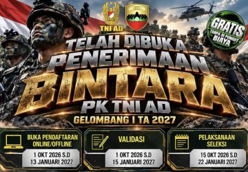 Rekrutmen atau Penerimaan Bintara PK TNI AD Gelombang I tahun 2027 resmi telah di buka.